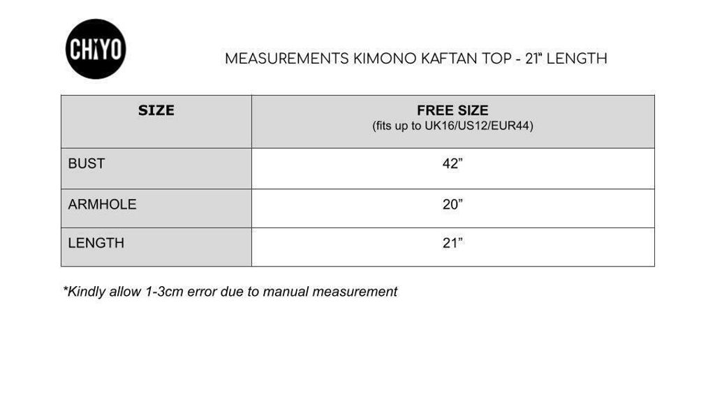 MEASUREMENTS TABLE