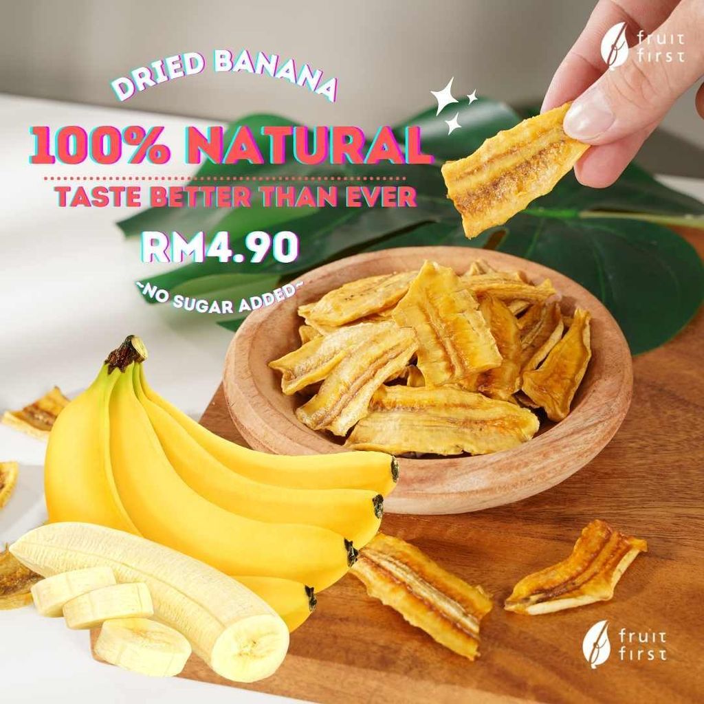 Chewy Dried Banana (Original Flavour) Fruit First Real Fruit Tea 100