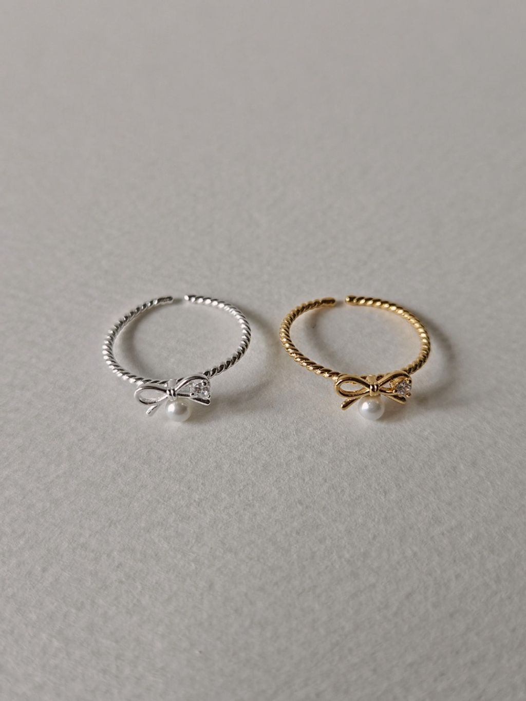 R256 珍珠蝴蝶結開口戒4