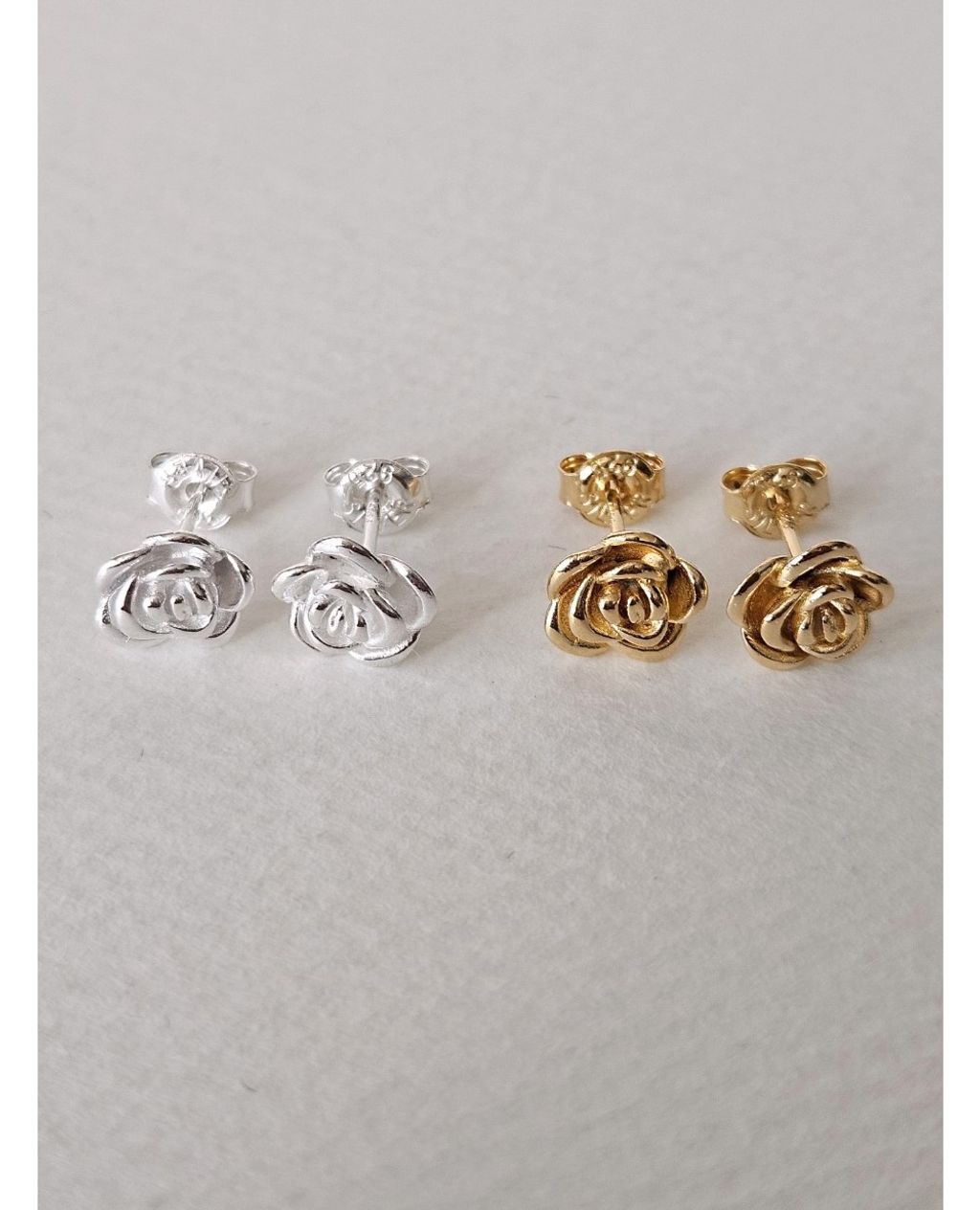 E121 貼耳玫瑰花耳環  (6)