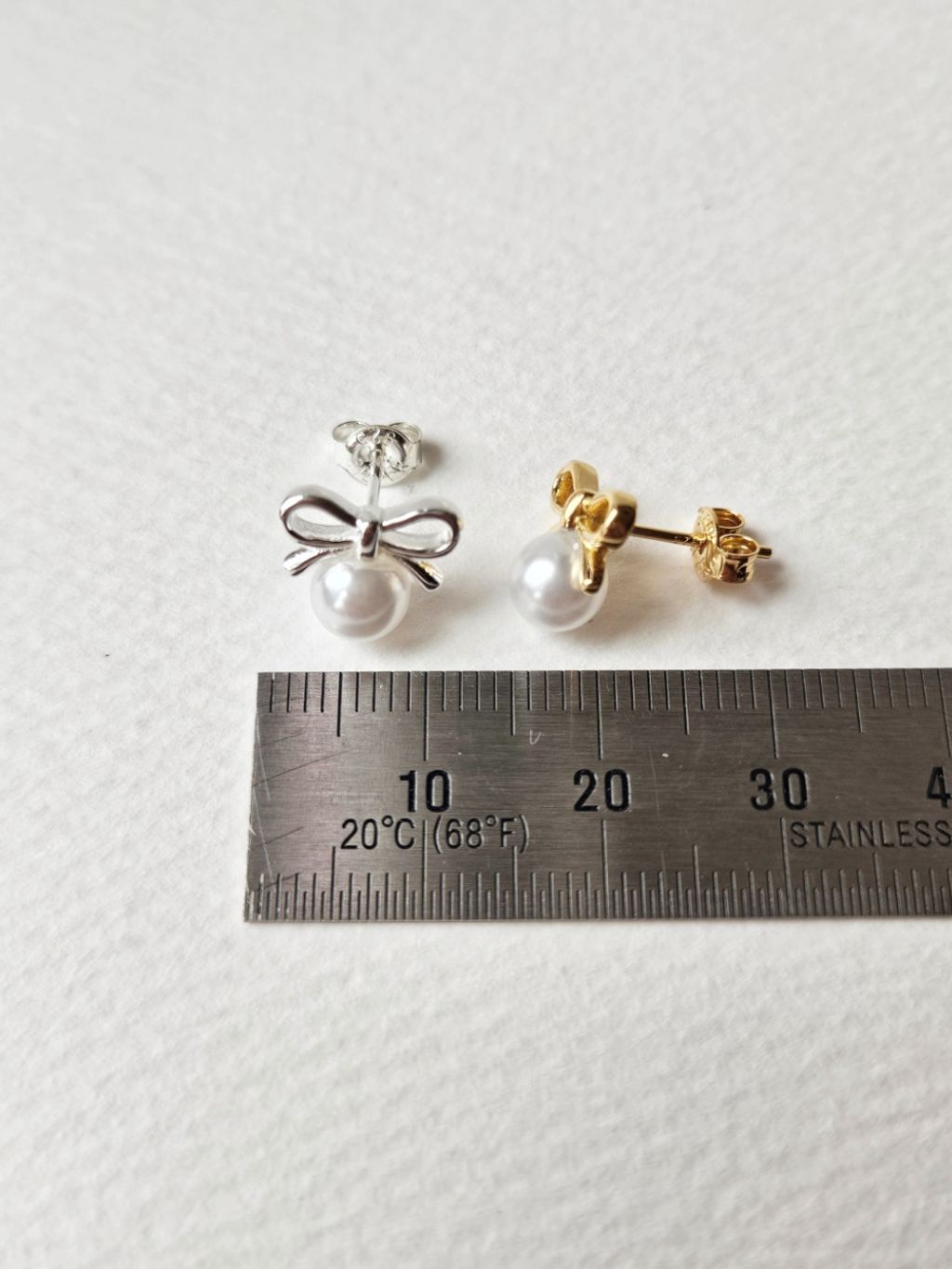 E130 蝴蝶結珍珠耳環 (6)