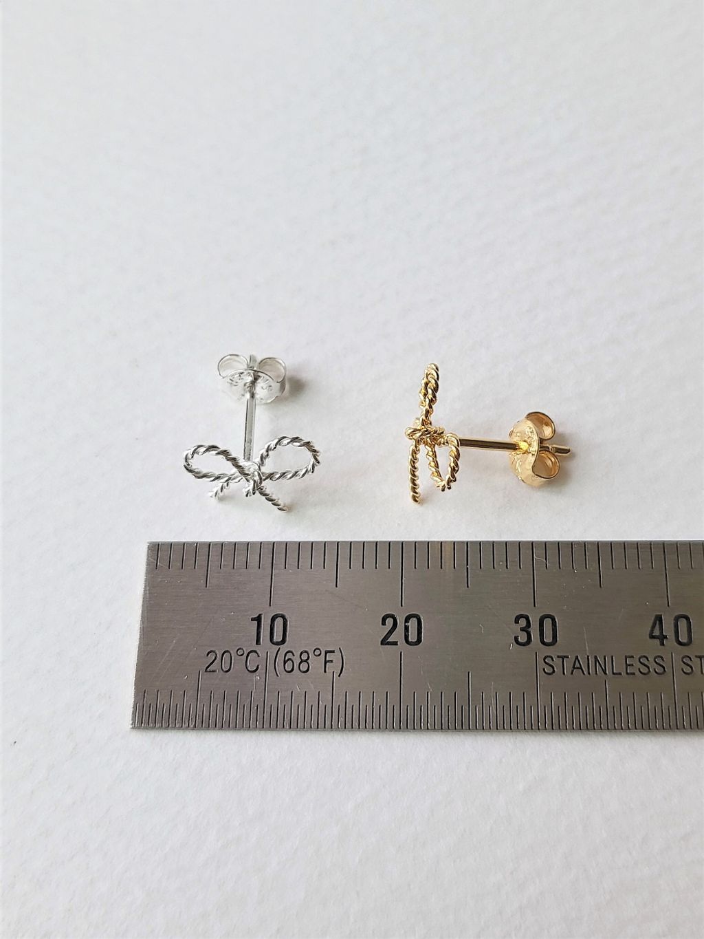 E140 迷你絲帶蝴蝶結耳環 (3)