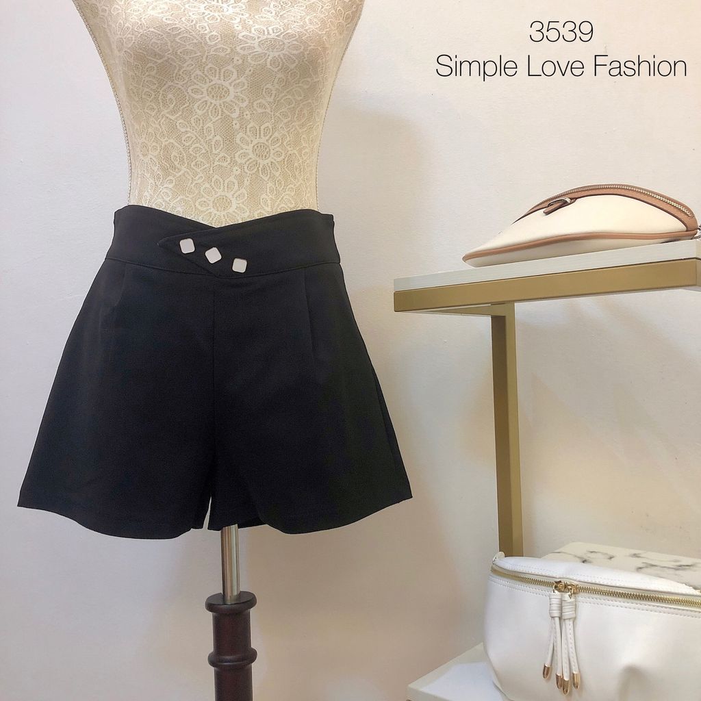 Square Button Design Short Pants 3539 – Simple Love Fashion