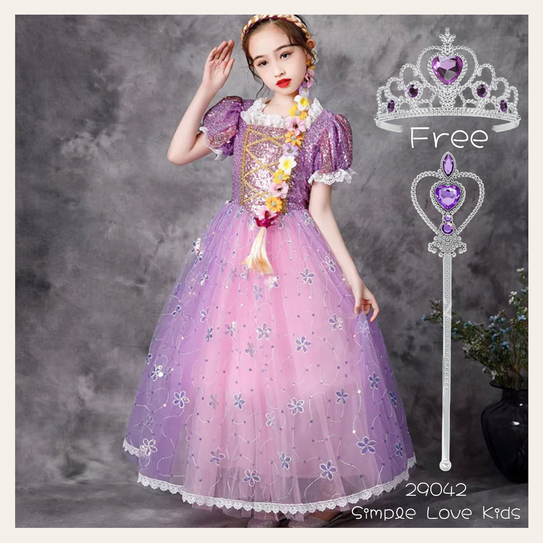 Girls Princess Dresses Color Block Fairy Dresses Fluffy - Temu