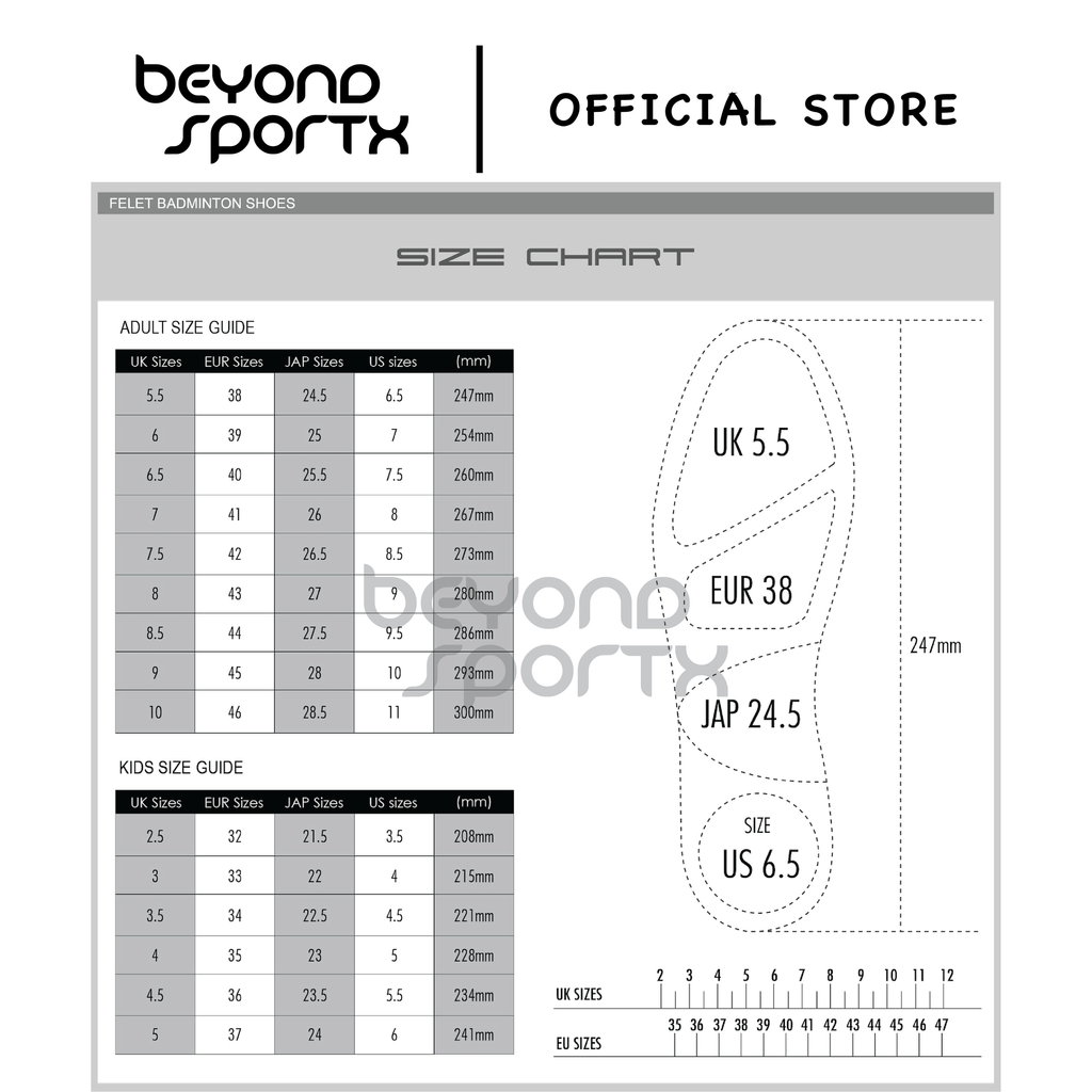 Size Chart Felet