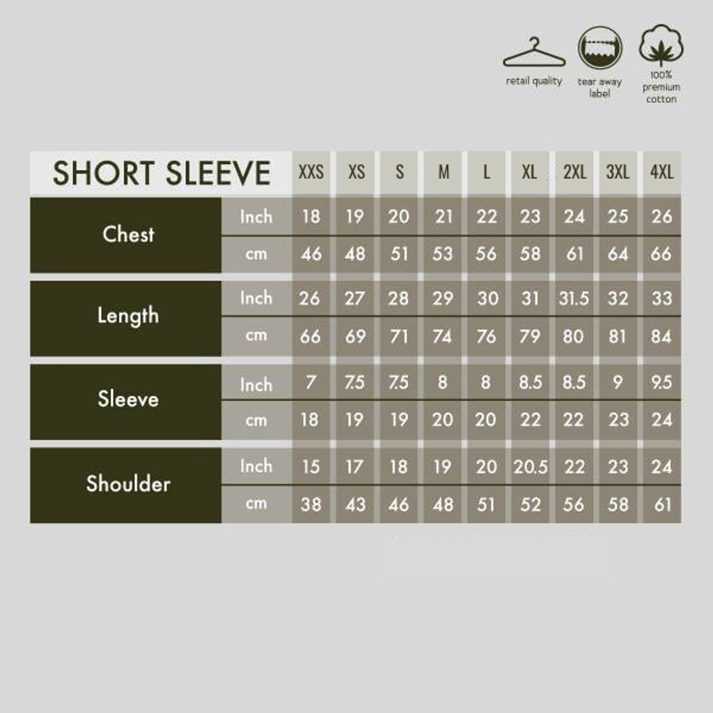 TRIBE SHIRT SIZE CHART