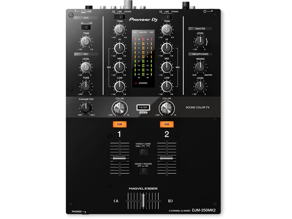 PIONEER DJ 先鋒DJ DJM-250MK2 數位雙軌混音器傳承自旗艦級DJM-900NXS2