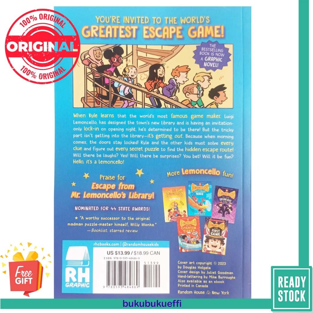 Escape from Mr. Lemoncello's Library (Mr. Lemoncello's Library Graphic Novels #1) by Chris Grabenstein, Douglas Holgate (Illustrator) 9780593484869 back