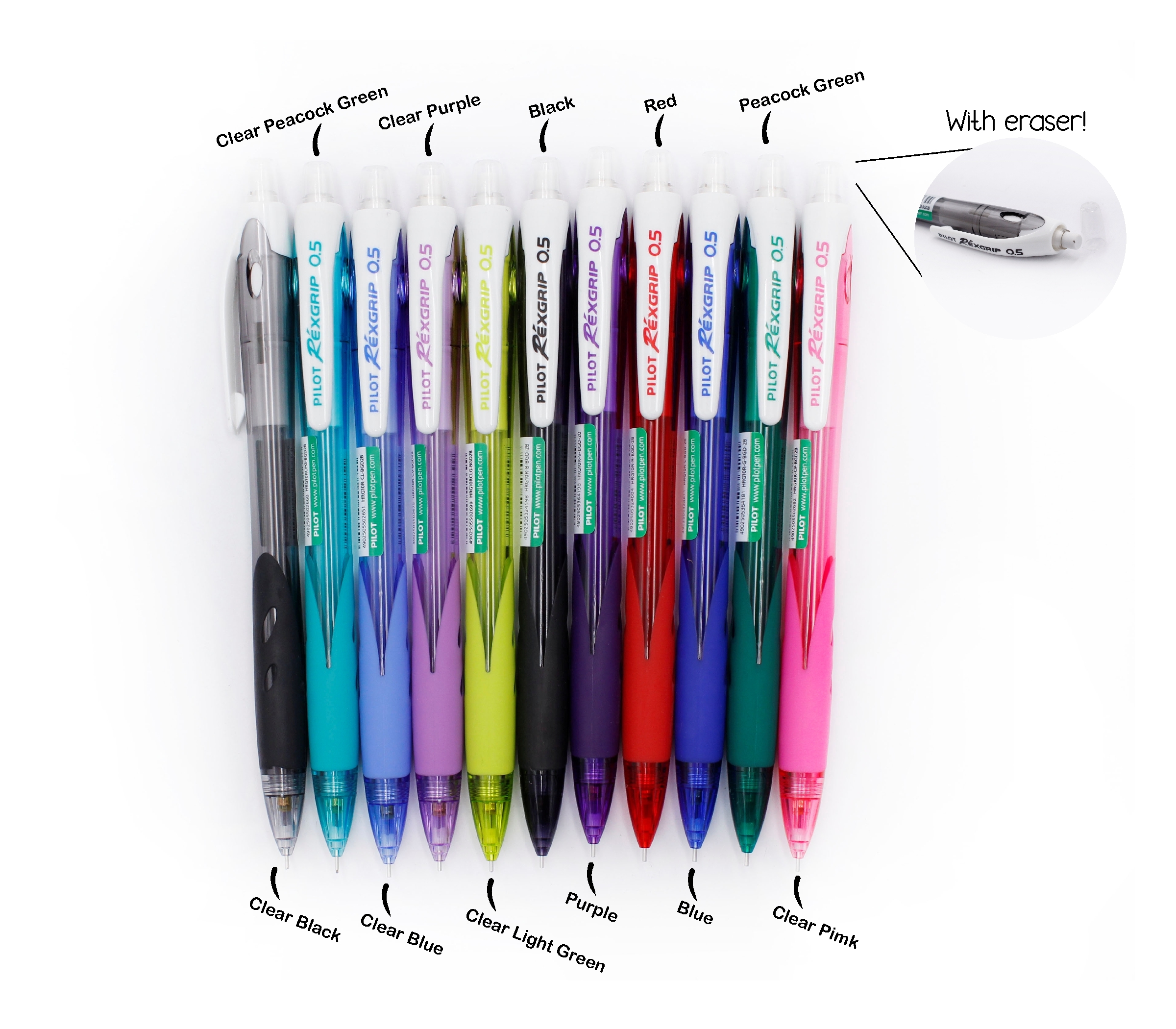 PILOT Mechanical Pencil (0.5mm) HRG-10R-BGD REXGRIP (11 Colours) – AA  Stationery | Kota Kinabalu, Sabah | Online Store