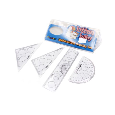 Flamingo Mathematical Geometrical Drawing Set Kiiten Baby No.KB 239 (4pcs ruler),,.jpg