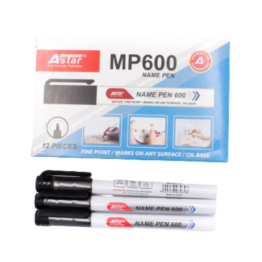 Astar Name Pen (Black) (Fine Point) MP600 Permanent Marker AA