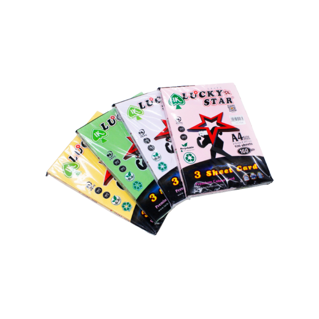 Lucky Star 3 Sheets Card (A4) 160gsm 100sheets Premium Colour Card.png