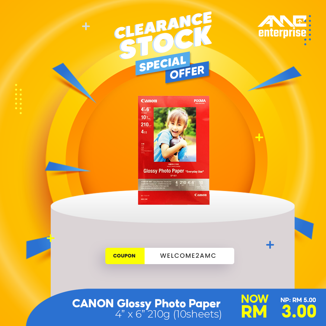 CLEARANCE STOCK Canon 10 sheets glossy photo paper