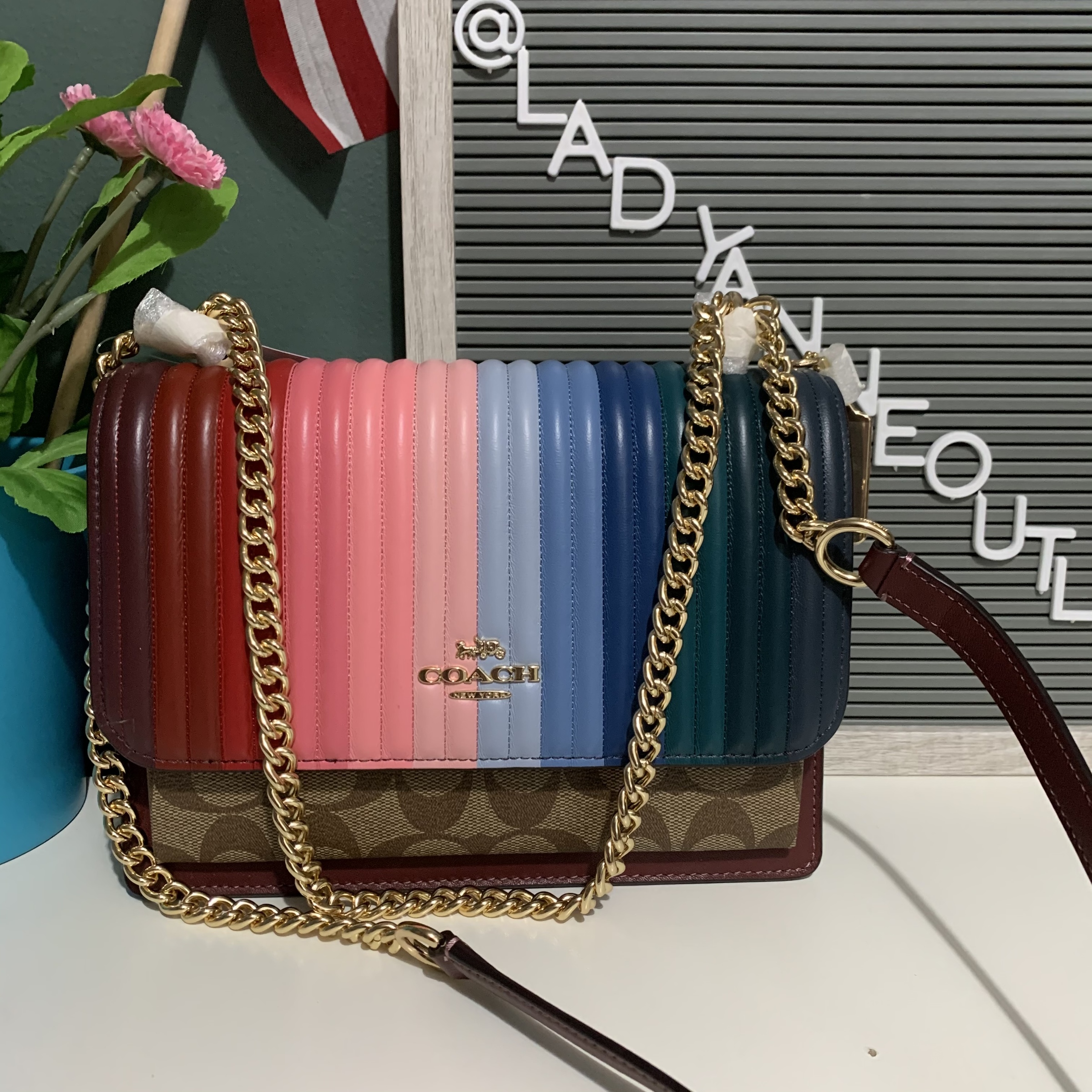 coach rainbow linear quilting