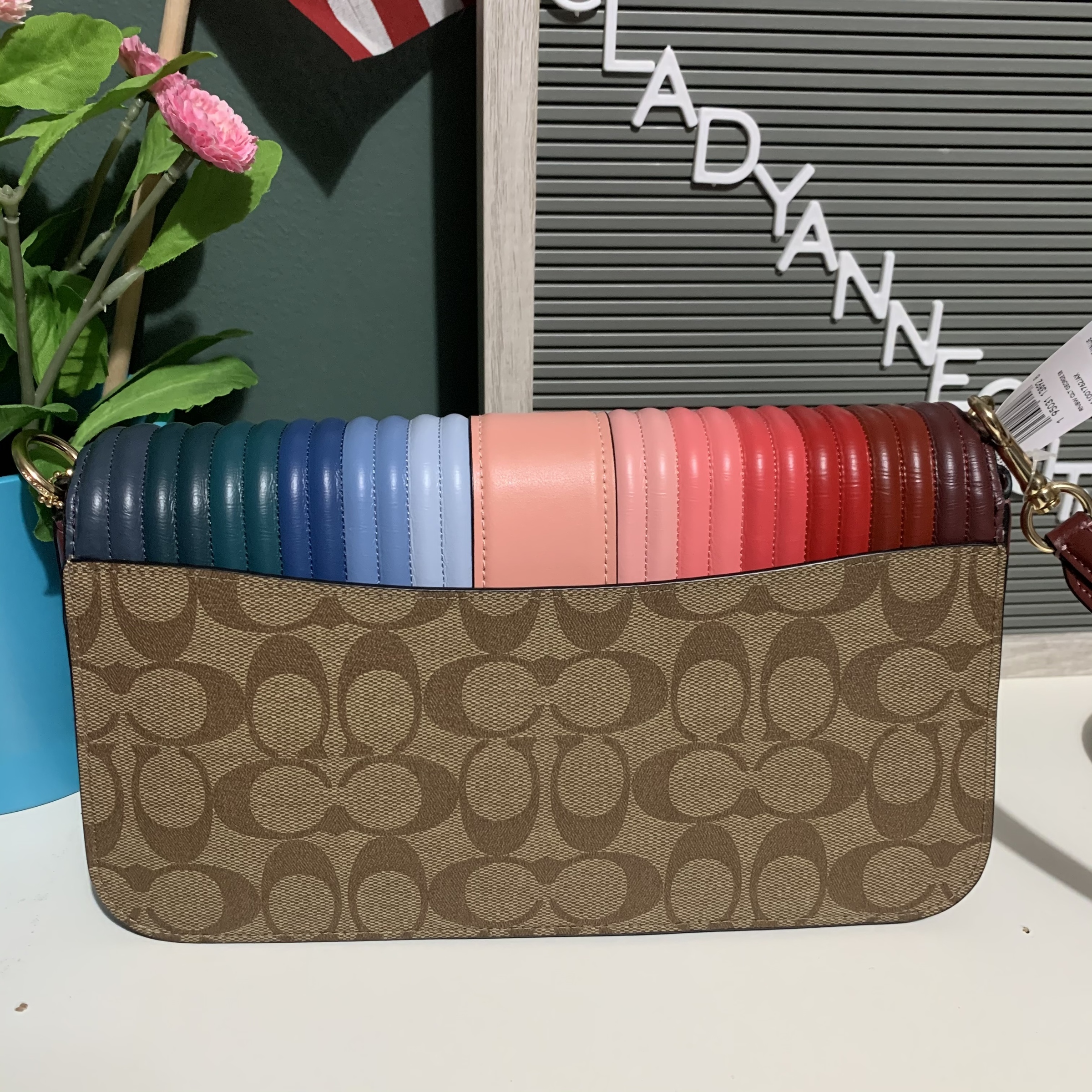 coach rainbow linear quilting