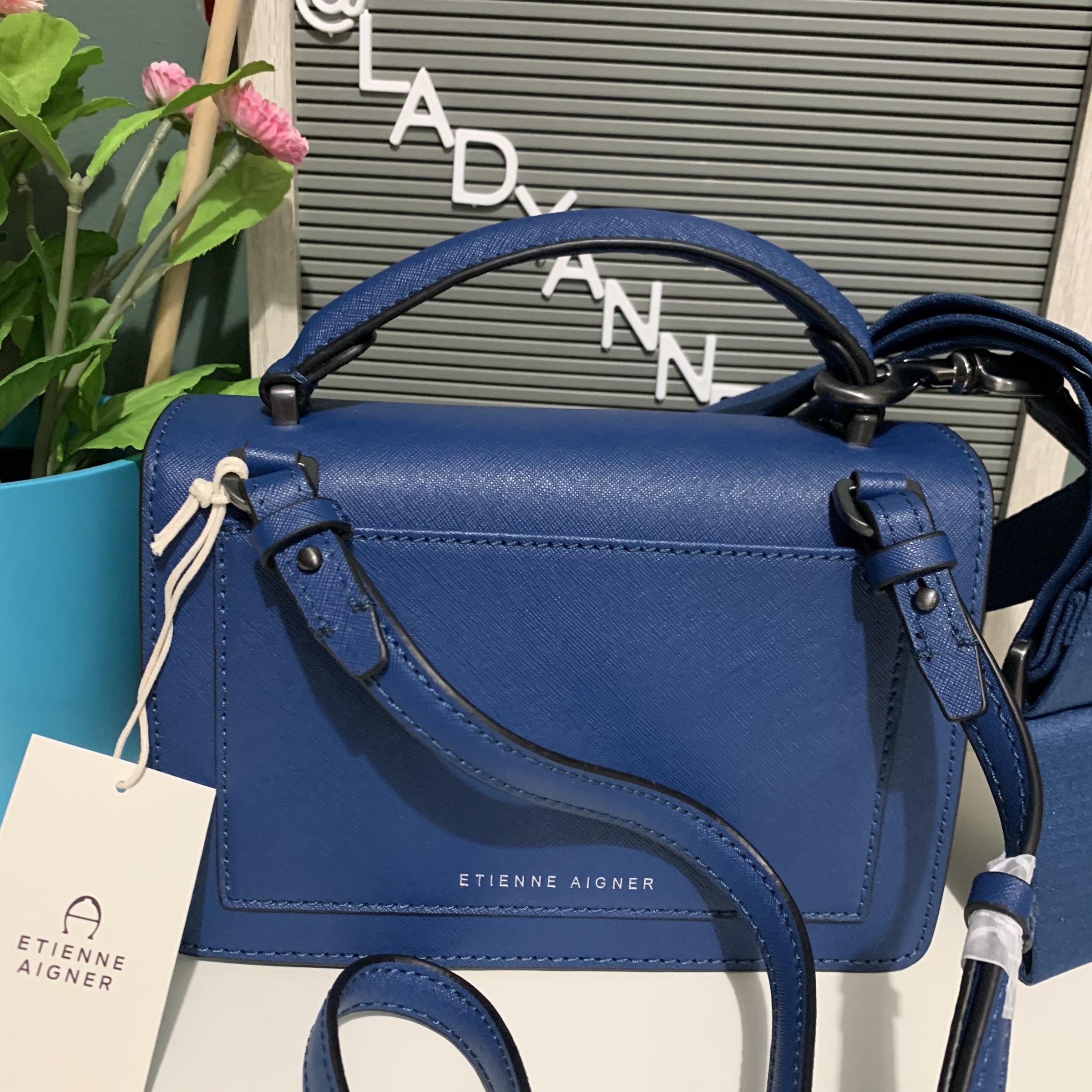 Etienne Aigner Leah Heritage Crossbody Blue Lady Anne s Outlet