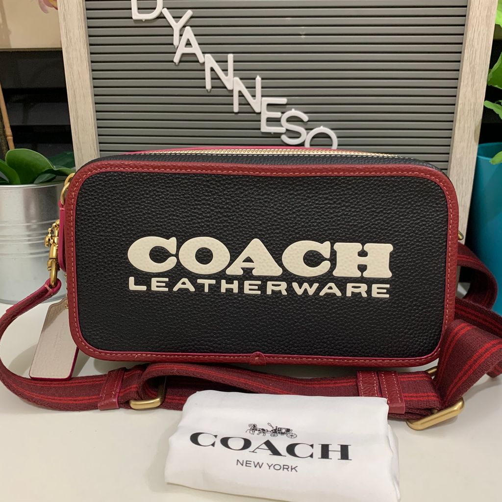Coach Kia Camera Bag in Colorblock - Brass/Black Multi