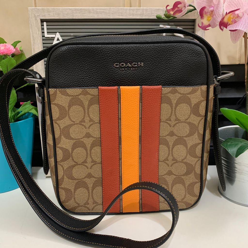 Coach Outlet Hudson Crossbody 21 With Varsity Stripe in Black for