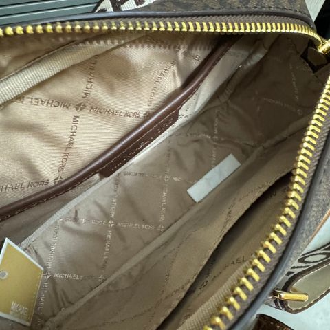 Michael Kors Outlet Jet Set Medium Canvas Crossbody Bag with