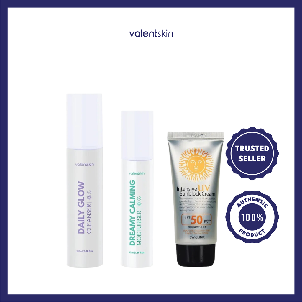 Basic Skincare Set - Cleanser + Moisturiser + Sunscreen_Artboard 1