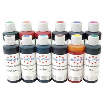 Americolor Set of 12 Soft Gel Paste Food Color 4.5 Oz Bottles ... Americolor Set of 12 Soft Gel Paste Food Color 4.5 Oz Bottles ...