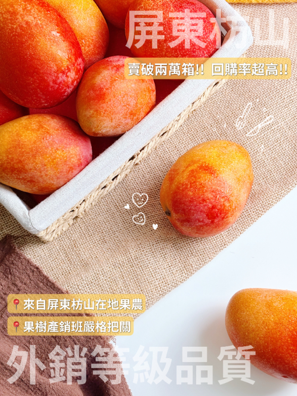 🥭2026屏東枋山牛奶蜜香愛文芒果禮盒  25公斤裝+-5% (9-12顆裝)-