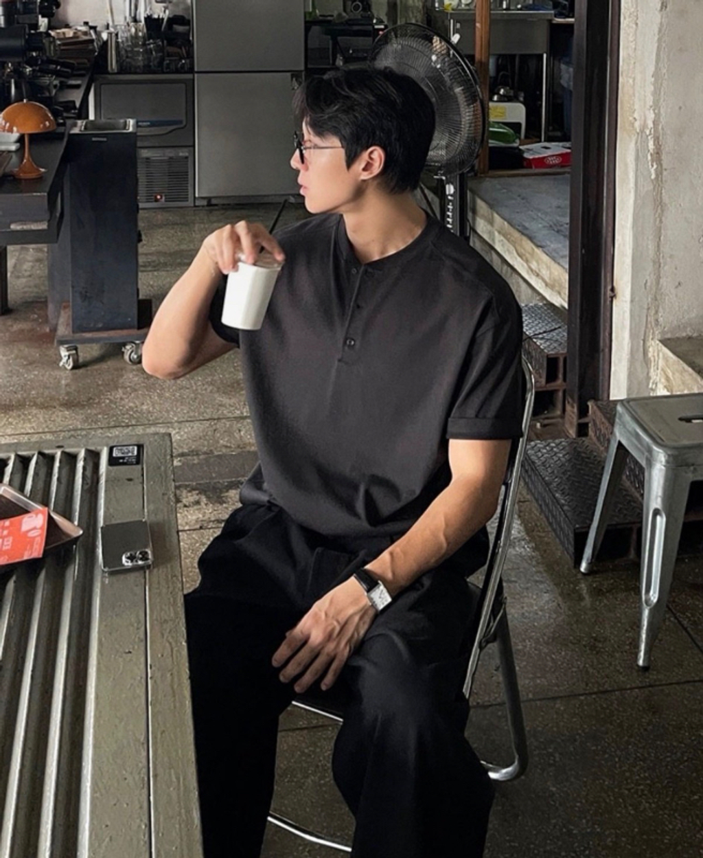🇰🇷韓國男裝選品｜亨利領涼感TEE-3