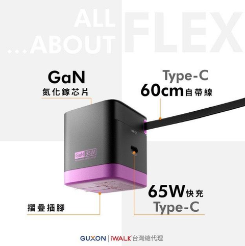 iWALK FLEX 隨拉充 65W 氮化鎵充電器-1