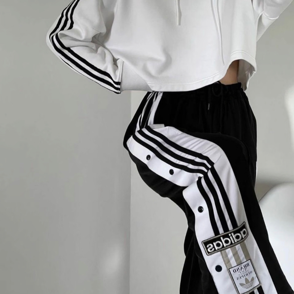 Adidas 側邊排扣運動長褲 ＃黑色-6