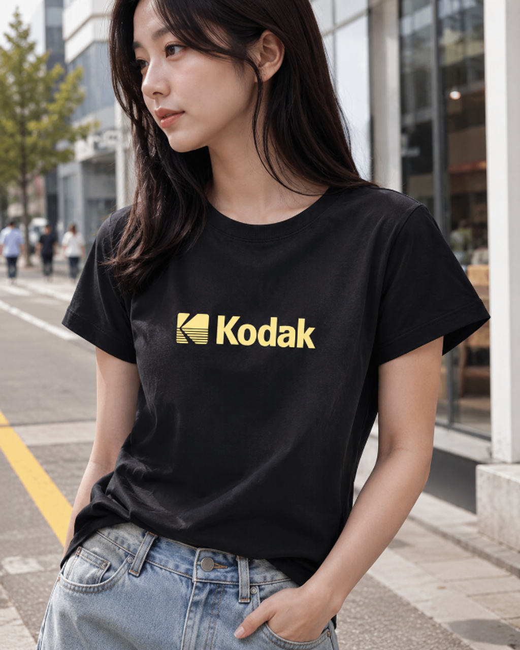 韓國 KODAK 女款 Big Logo 短袖T 三色 💚金惠奫同款-4