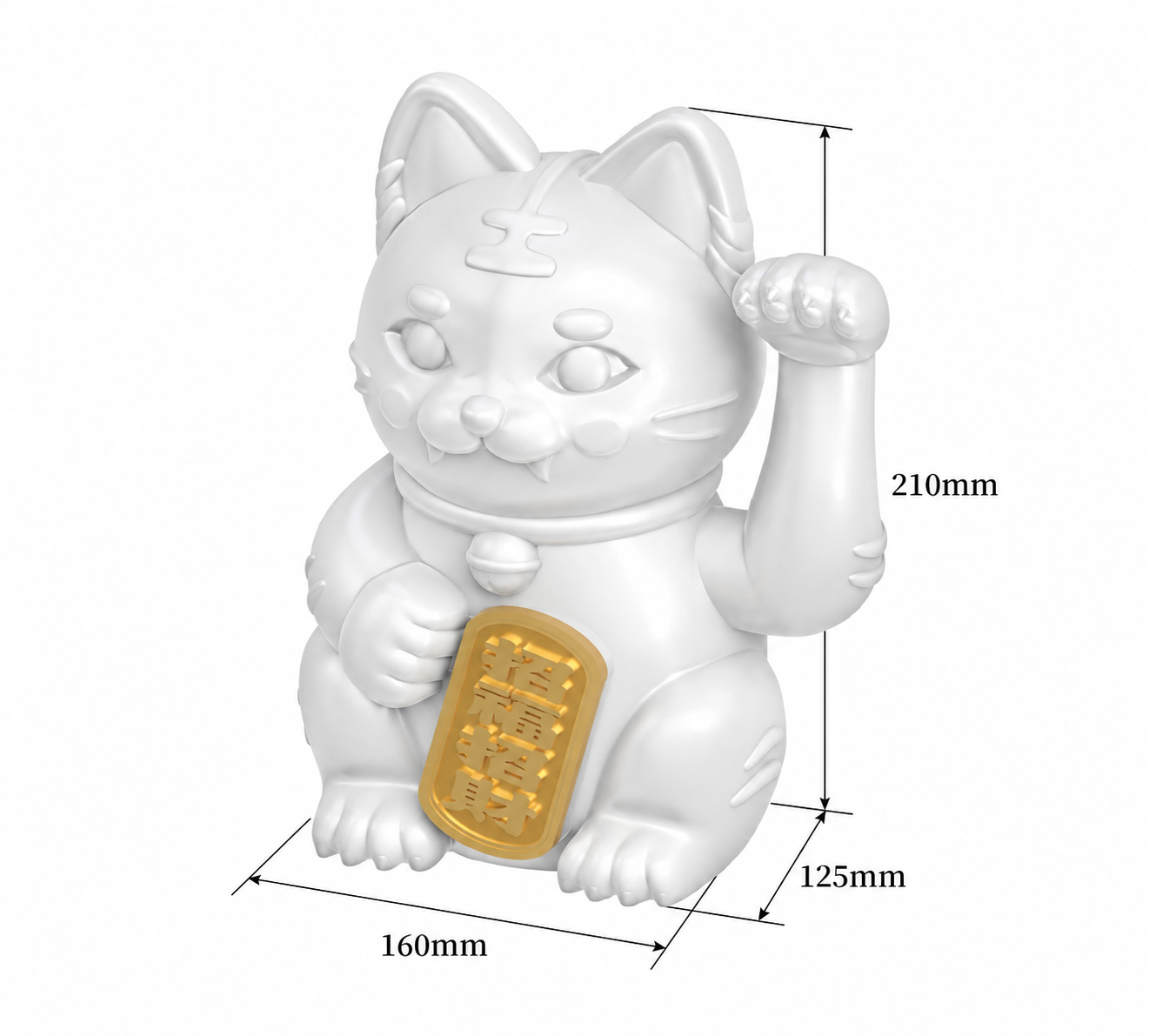 白色 CC MEOW 貓咪尺寸圖