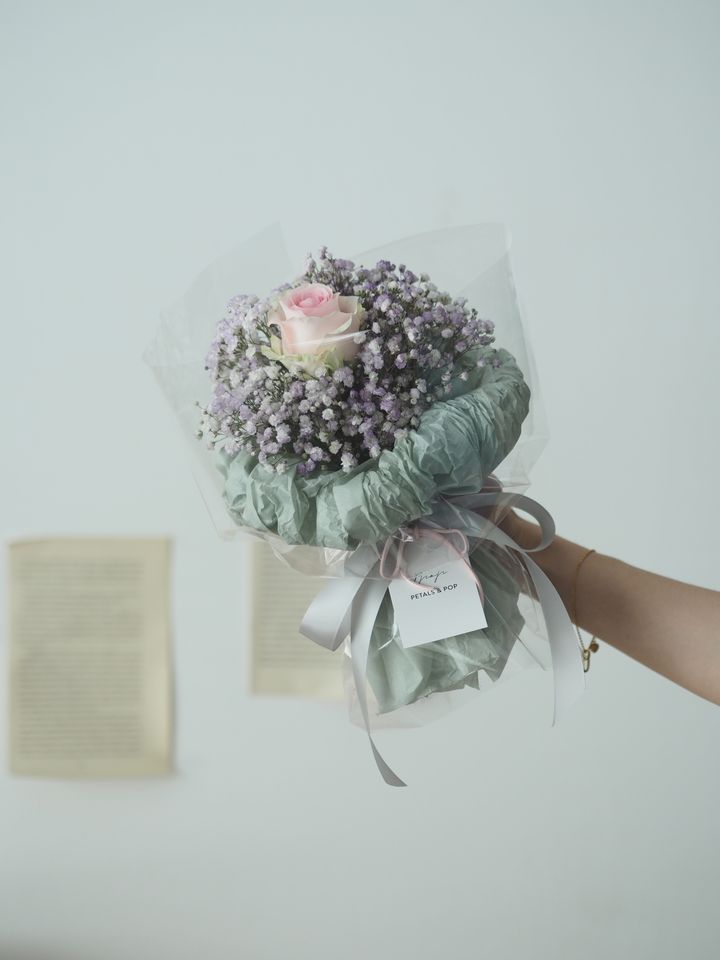 Single Rose with baby breath - RM109 (5)