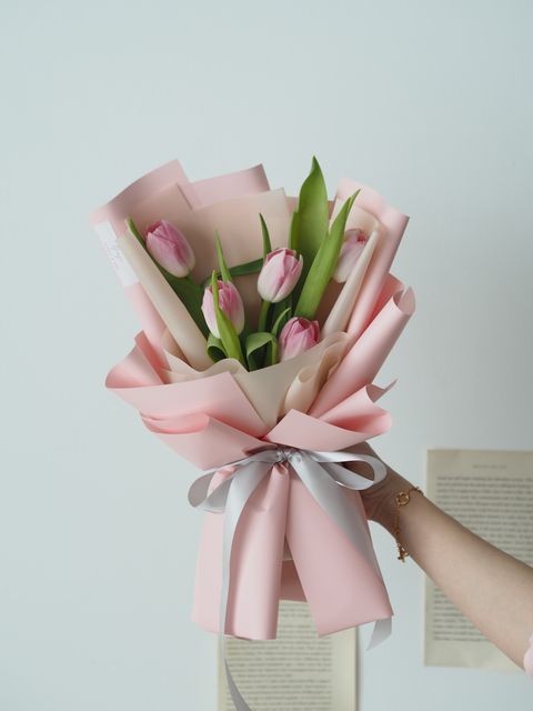 [new] 5 stalks pink tulip bouquet - RM168