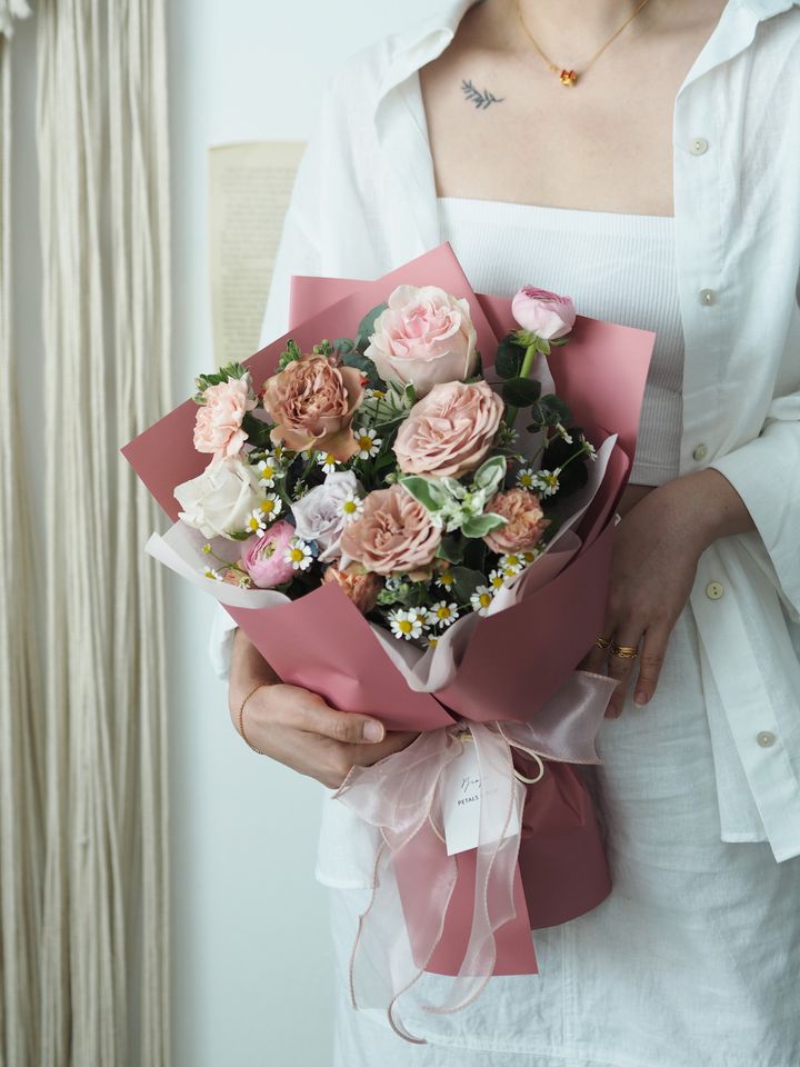 [1new] Roses with carnation and foliage - RM158.