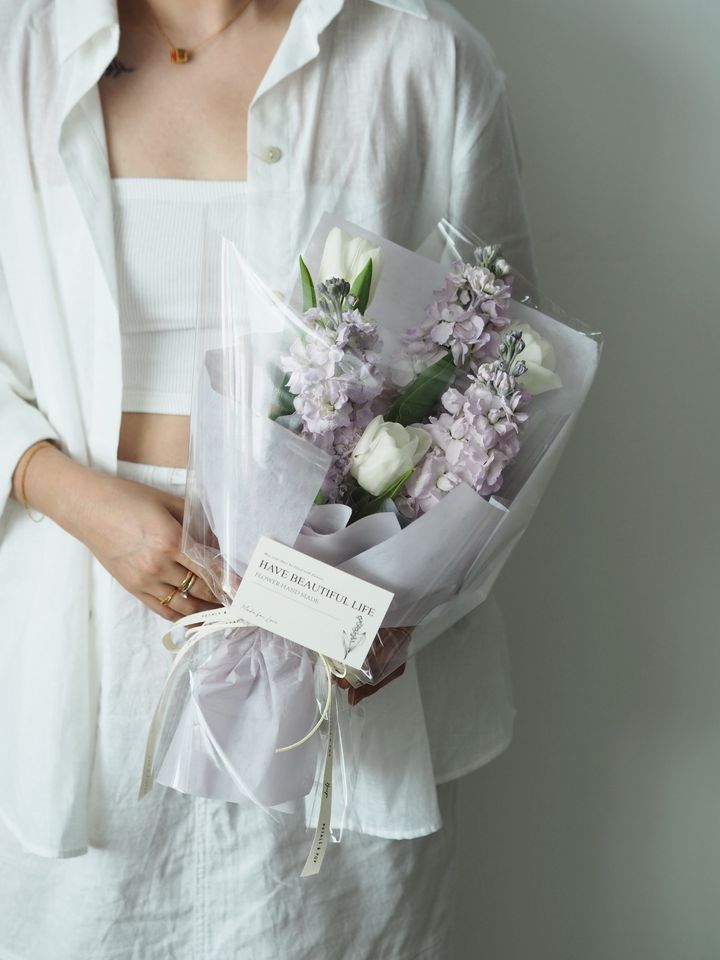 [1new] Matthiola with tulip arrangement - RM128