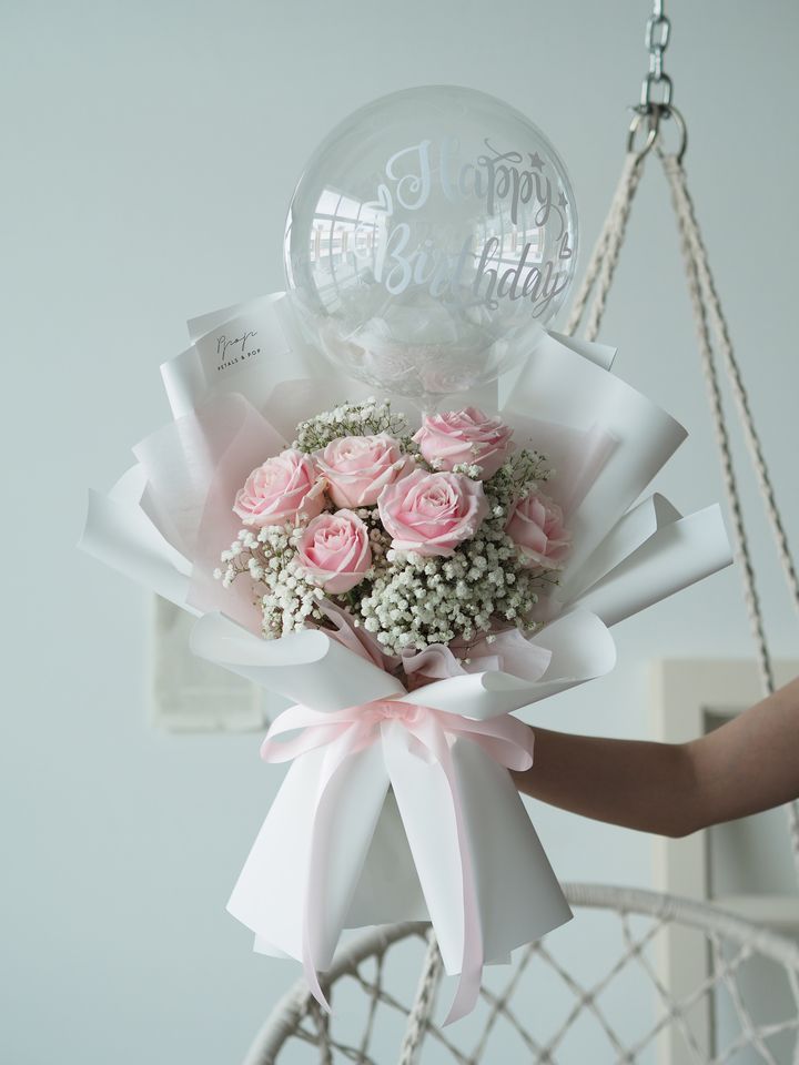 6 stalks roses with baby breath - RM218 (2)