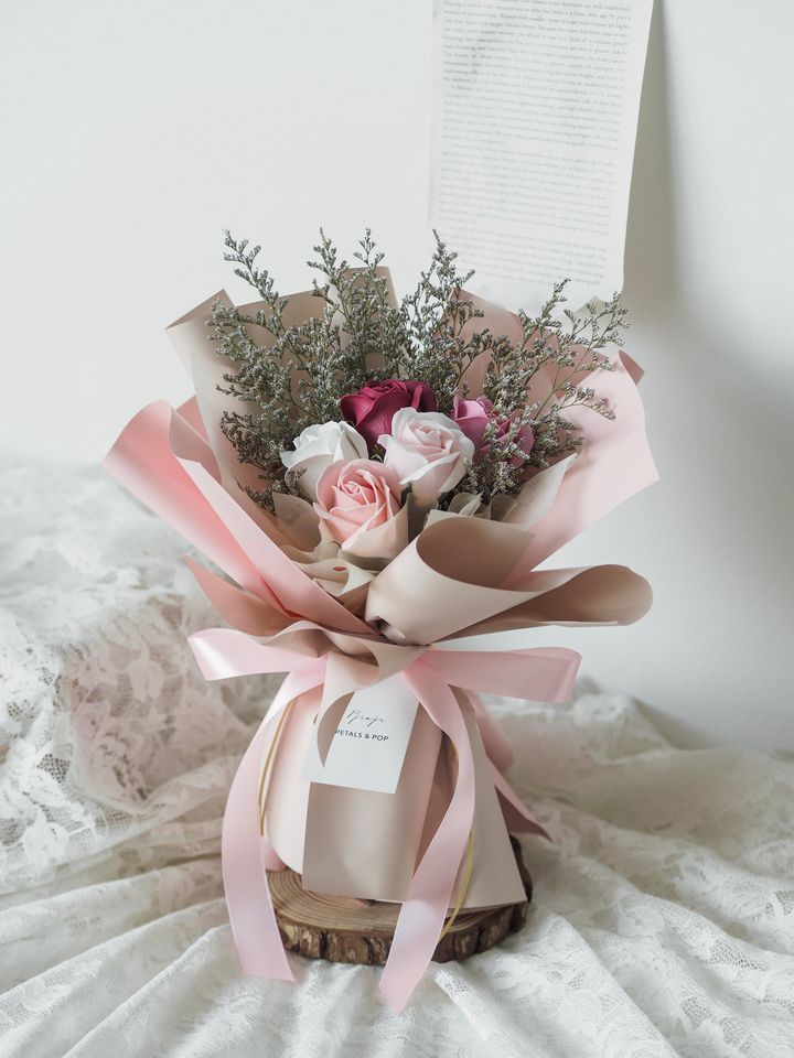 [new] Soap roses 5 stalks with caspia - RM89