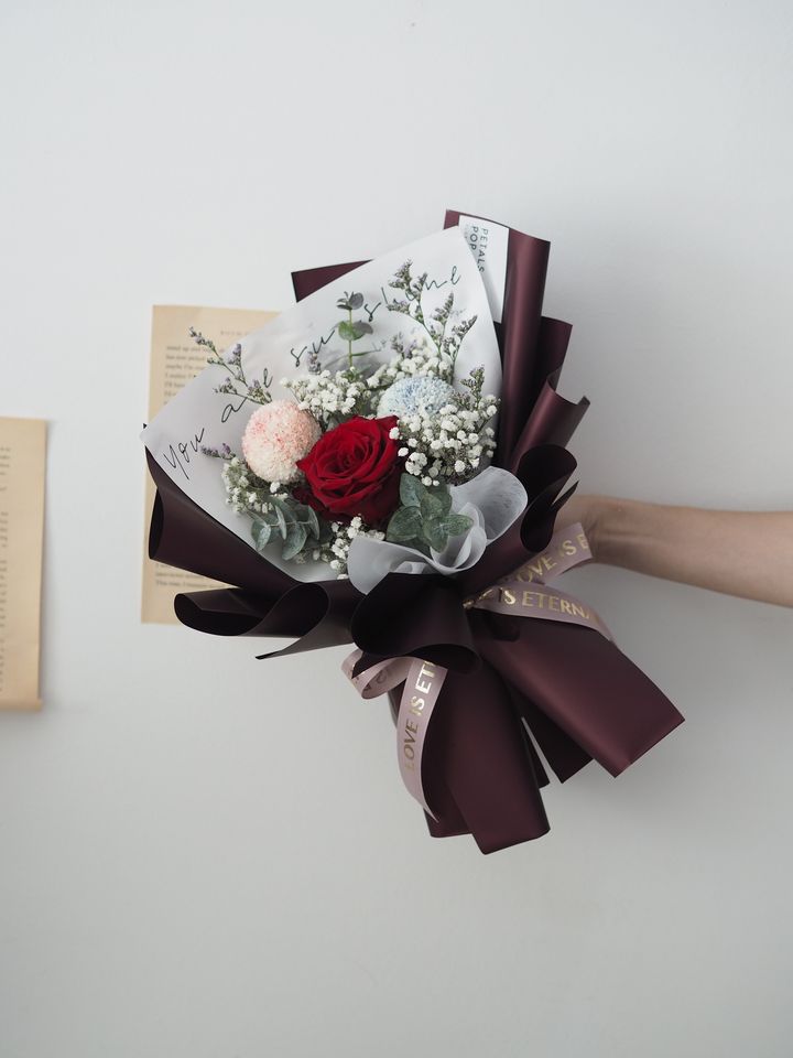 [new] Single ecuador rose match with ping pong flowers and foliage - RM109