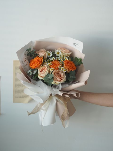[new] Orange roses mix bouquet - RM158