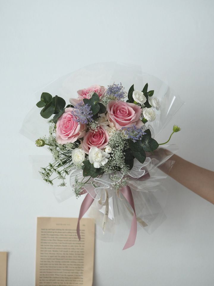 [new] Pink avalanche with foliage special wrapping - RM158
