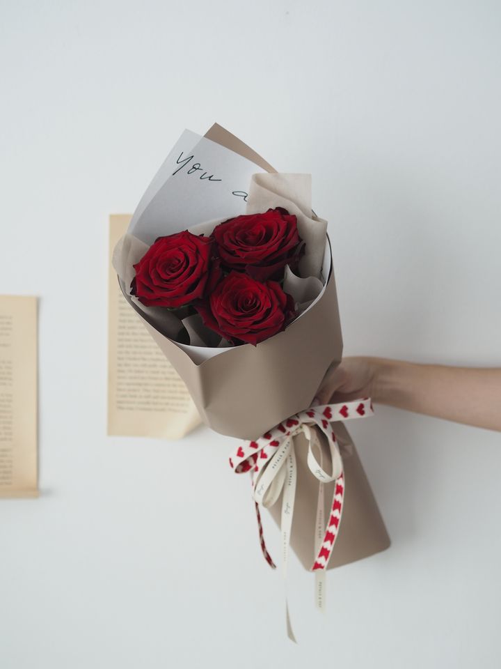 [new] 3 stalks ecuador red roses - RM119