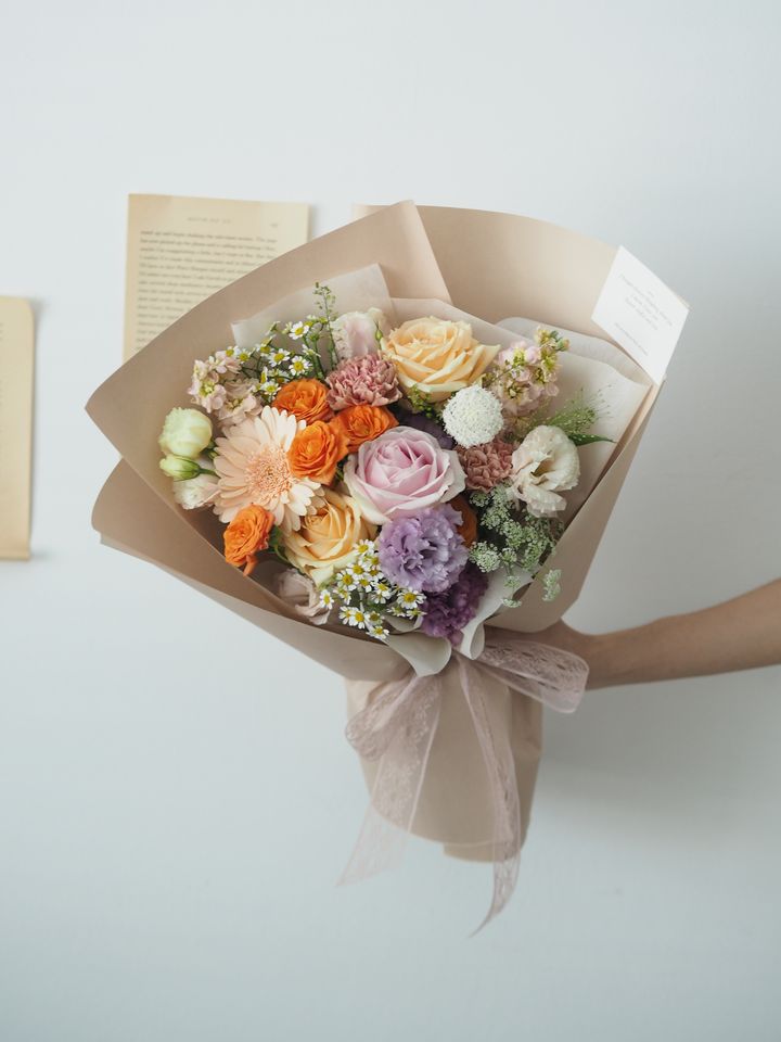 [24new] Jean mix flowers bouquet - rm228