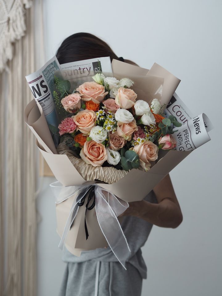 [24new] Mix bouquet with roses - RM238