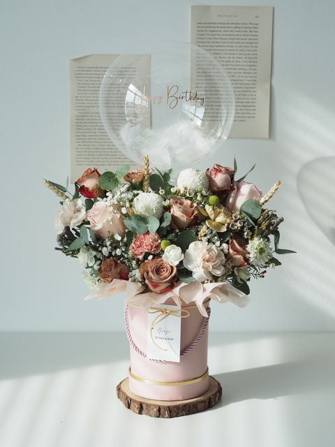 [new] Mix flower bucket with balloon - RM298