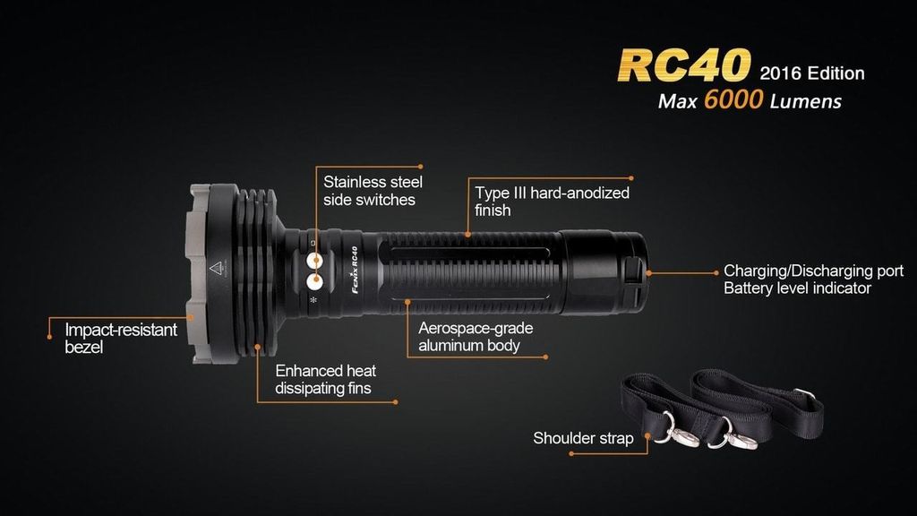 Fenix RC40 XM-L U2 Rechargable LED Flashlight 6000 Lumens – JT Outdoor -  Outdoor & Camping Online Store