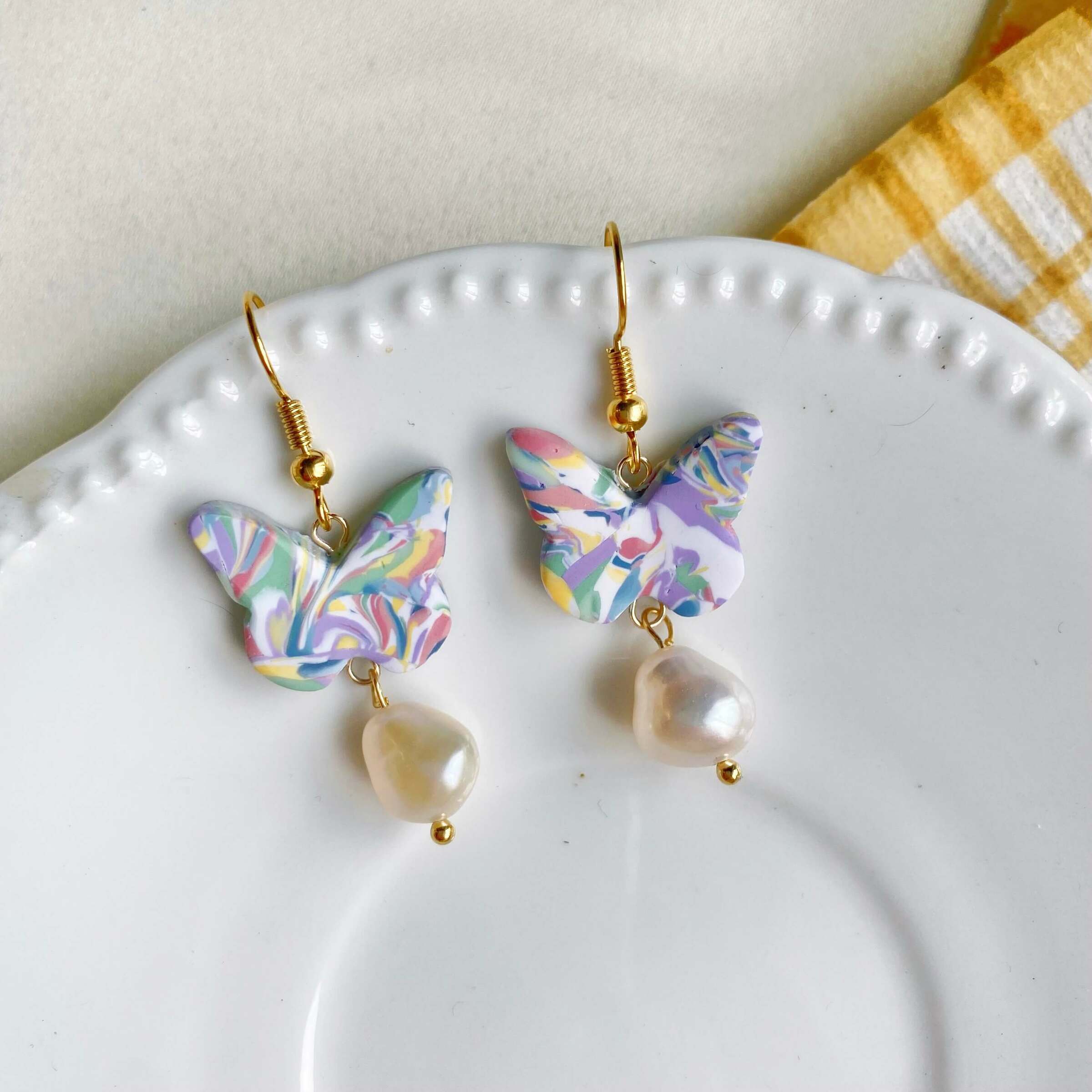 068-10 Zephyr Butterflyt Hook Clay Earrings with Feshwater Pearls.jpg