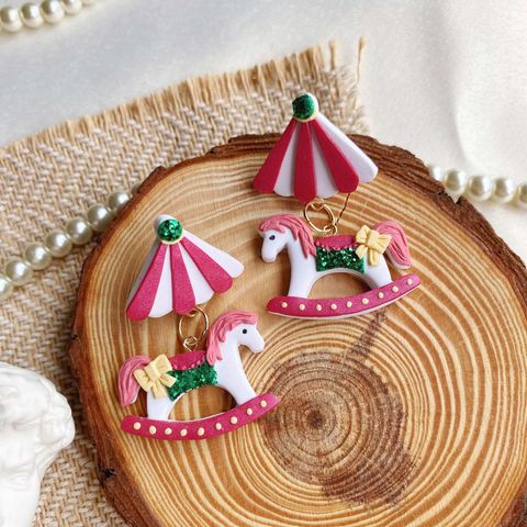 069-1 Pink Glittery Rocking Horse.jfif