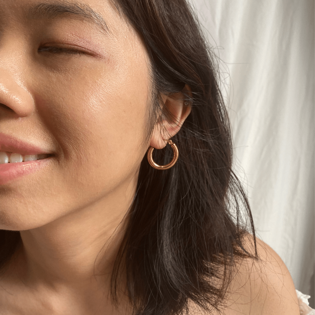 074-2 Gold Hoop Titanium Steel Earrings front.png
