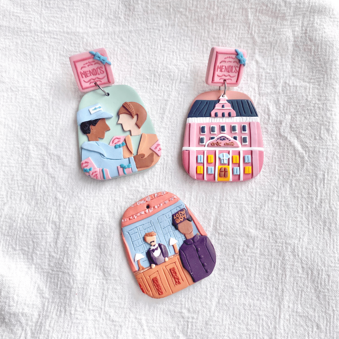 The Grand Budapest Hotel Statement Earrings With Mendl's Box.png