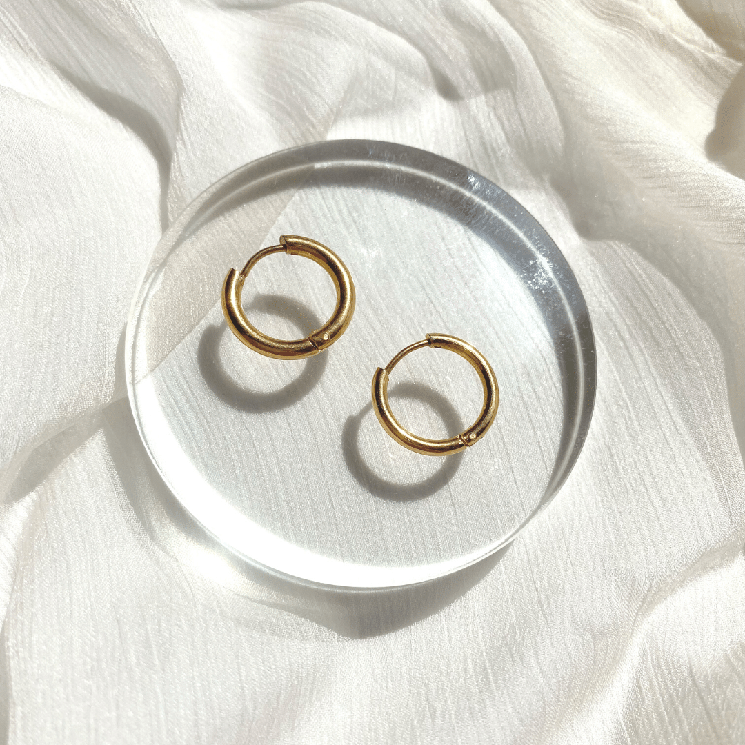 074-28 Mia Basic Gold Hoop Earrings 12mm